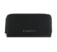 Bugatti Ella portafoglio grande da donna, portafoglio lungo effetto Saffiano in pelle sintetica, nero