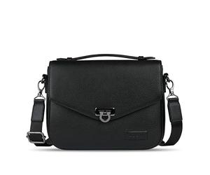 bugatti Elsa Classic Bag, Borsa in pelle da donna, borsa da donna con tracolla, nero