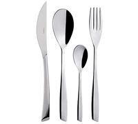 BUGATTI, Gaia, Set Posate 24 pezzi in Acciaio Inox 18/10. Servizio posate per 6 persone composto da 6 Cucchiai, 6 Forchette, 6 Coltelli e 6 Cucchiaini Caffè