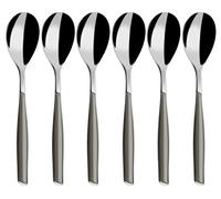BUGATTI, Glamour, Set 6 Cucchiaini da caffè in Acciaio Inox 18/10, Stampaggio PRO-Tech System (Argento)