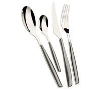 BUGATTI, Glamour, Set Posate 24 Pezzi in Acciaio Inox 18/10 e Manico Colore Argento. Set Posate 6 Persone Composto da 6 cucchiai, 6 forchette, 6 coltelli e 6 cucchiaini caffè