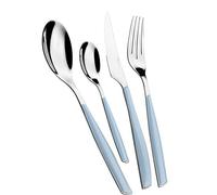 BUGATTI, Glamour, Set Posate 24 Pezzi in Acciaio Inox 18/10, Set Posate 6 Persone Composto da 6 cucchiai, 6 forchette, 6 coltelli e 6 cucchiaini (Azzurro Cielo)