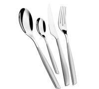 BUGATTI, Glamour, Set Posate 24 Pezzi in Acciaio Inox 18/10, Set Posate 6 Persone Composto da 6 cucchiai, 6 forchette, 6 coltelli e 6 cucchiaini (Grigio Cenere)
