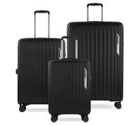 bugatti Hera - Set 3 Valigie Rigide con 4 Ruote, Leggere e Resistenti, Taglie S, M, L - Nero