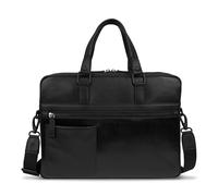 bugatti Joel grande cartella in pelle, borsa business con scomparto per laptop 17" - Nero