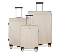bugatti Linea 4 ruote Set di valigie 3 pezzi beige