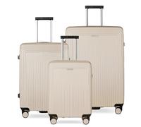 bugatti Linea Set di valigie rigide 3 pezzi S, M e L - Valigie da viaggio in policarbonato, robuste - Beige