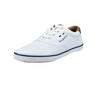 bugatti Uomo Sneaker in tela di cotone, scarpa bassa in tela con suola flessibile, Bianco, 40 EU
