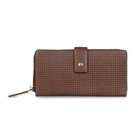 bugatti Noemi portafoglio da donna in pelle, portafoglio lungo con cerniera e protezione RFID - Cognac