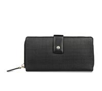 bugatti Noemi Portafoglio da donna in pelle, portafoglio lungo con cerniera e protezione RFID - Nero