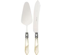 BUGATTI OXBAM-N3220/21 Oxford - Servizio per Torta Composto da 2 Pezzi, in ABS e Acciaio, 21 x 18 x 3 cm, Colore: Avorio