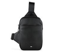 bugatti Rico mini borsa a tracolla in pregiata similpelle, borsa a tracolla piatta, nera