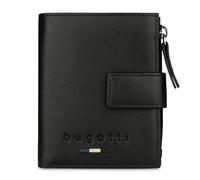 bugatti Romeo Mini Portafoglio in Pelle con Scomparto per AirTag, Protezione RFID e Portamonete, Sottile e Capiente, Nero