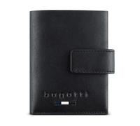 Bugatti Romeo Miniportafoglio interamente in pelle, piccolo portafoglio RFID con bandiera, nero