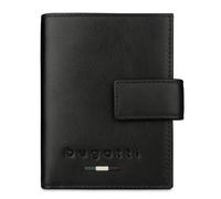bugatti Romeo portacarte in pelle con scomparto AirTag e protezione RFID, portafoglio sottile, nero