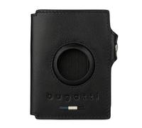 bugatti Romeo Portacarte Mini in pelle con scomparto per AirTag e protezione RFID, portafoglio sottile per un massimo di 2 carte, nero