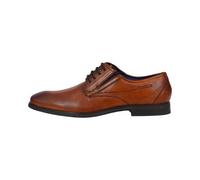 bugatti Scarpa bassa business in pelle, derby con finitura bicolore, calzata ergonomica con fascia elastica Uomo, Cognac, 47 EU