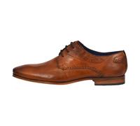 bugatti Scarpa bassa business in pelle, derby con finitura bicolore e cuciture fatte a mano Uomo, Cognac, 48 EU