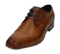 bugatti Scarpa Bassa Business In Pelle, Derby Con Punta Incrociata E Linee Eleganti, Scarpe Stringate Derby Uomo, Cognac, 45 EU