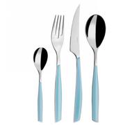 BUGATTI Set posate Glamour 24 pezzi Acciaio Inox 18/10 6 persone Azzurro cielo
