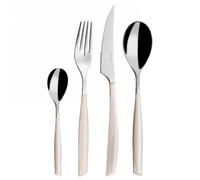 Casa Bugatti Set posate Glamour 24 pezzi per 6 persone Acciaio Inox 18/10 Avorio