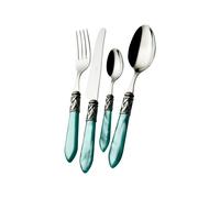 Bugatti Set 24 Posate Aladdin Ghiera Argento Antico Verde Acqua