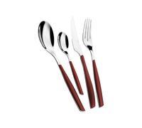 BUGATTI, Glamour, Set Posate 24 pezzi in Acciaio Inox 18/10, Set Posate 6 persone composto da 6 cucchiai, 6 forchette, 6 coltelli e 6 cucchiaini (Marsala)