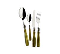 Bugatti Set 49 Posate Arianna Ghiera Argento Antico Verde Certosa