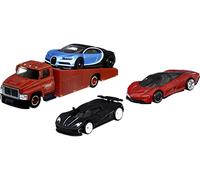BUGATTI SET 4X TRUCK CAR TRANSPORTER - CHIRON - KOENIGSEGG AGERA R - McLAREN SPEEDTAIL VARIOUS