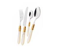 Bugatti Set 50 Posate Aladdin Inox Ghiera Oro Avorio