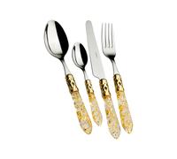 Bugatti Set 50 Posate Aladdin Pagliuzze Ghiera Dorata Inox