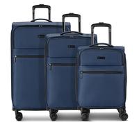 BUGATTI Set di 3 valigie per uomo e donna, trolley da viaggio, 46,5 x 28,5 x 75 cm, in poliestere flessibile di alta qualità, espandibile e doppio, serie Valencia Soft