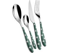 BUGATTI Set di Posate da 24 Pezzi, Celadon a Pois, Acciaio Inossidabile, Verde seladon