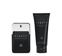 bugatti Signature Black - Set regalo profumo da uomo, Eau de Toilette 100 ml + gel doccia da 200 ml, fragranza legnosa da uomo, confezione regalo, set per la cura degli uomini con profumo e gel