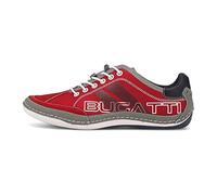 bugatti Sneakers casual con suola flessibile, scarpe stringate con memory foam, lacci elastici Uomo, Rosso, 42 EU
