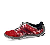 bugatti Sneakers casual con suola flessibile, scarpe stringate con memory foam, lacci elastici Uomo, Rosso, 44 EU
