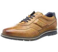 bugatti Uomo Casual sneakers stringate in pelle con rifiniture fatte a mano, Giallo, 44 EU