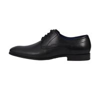 bugatti Uomo Scarpa bassa business in pelle, derby con tomaia traforata, Nero, 47 EU