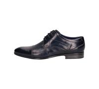 bugatti Uomo Scarpa Bassa Classica da Business in Pelle, Derby con Punta Incrociata e traforatura, Blu Scuro, 40 EU