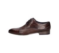 bugatti Uomo Scarpa Bassa Classica da Business in Pelle, Derby con Punta Incrociata e traforatura, Marrone Scuro, 42 EU