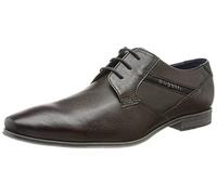 bugatti Uomo Scarpa bassa da business realizzata in pelle di alta qualità, derby dal design minimalista, Marrone, 43 EU