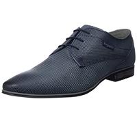 bugatti Uomo Scarpa Bassa da Business Realizzata in Pelle di Alta qualità, Derby dal Design Minimalista, Blu, 45 EU