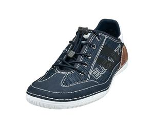 bugatti Uomo Sneaker casual alla moda con dettagli logo e suola flessibile, Blu Scuro, 46 EU