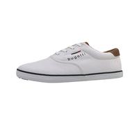 bugatti Uomo Sneaker in tela di cotone, scarpa bassa in tela con suola flessibile, Bianco, 42 EU