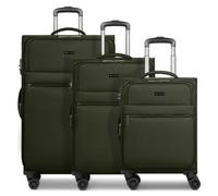 bugatti Valencia Soft 4 ruote Set di valigie 3 pezzi con piega di espansione verde