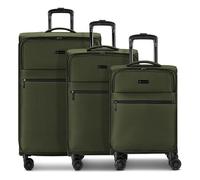 bugatti Valencia Soft 4 ruote Set di valigie 3 pezzi con piega di espansione verde