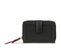 bugatti Viola Portafoglio da donna M in pelle con chiusura a zip e protezione RFID - nero/rosso