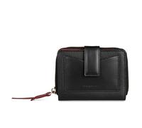 bugatti Viola Portafoglio da donna S in pelle con chiusura a zip e protezione RFID - nero/rosso