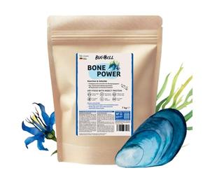 BugBell 7 kg di cibo per cani asciutto senza cereali, per ossa e supporto articolare, per osteoartrite, lussazione rotula, con conchiglia verde e spirulina, corteccia di salice e artiglio del diavolo
