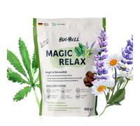 BugBell 800 g di cibo secco di alta qualità, in caso di ansia e stress, ipoallergenico e tollerabile, senza lievito e patate, con canapa, spinaci, finocchio, camomilla